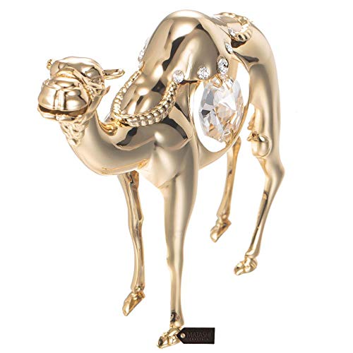 Matashi Crystal Camel Ornament, Gold Plated