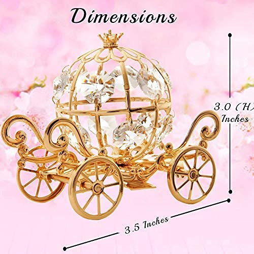 Matashi 24K Gold Plated Cinderella Coach Ornament
