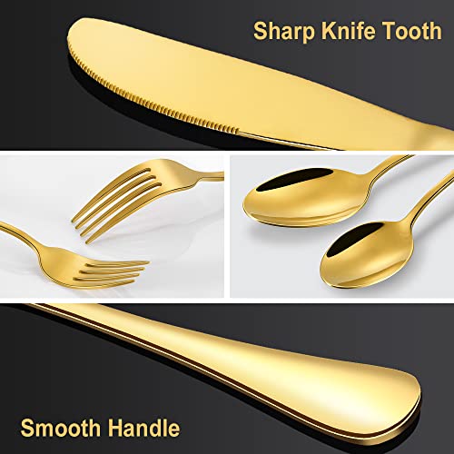 Gold Plated Flatware Set for 8, 40 Pieces