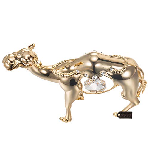 Matashi Crystal Camel Ornament, Gold Plated