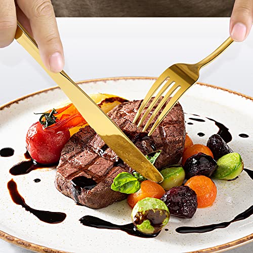 Gold Plated Flatware Set for 8, 40 Pieces