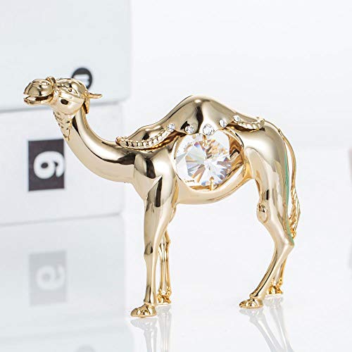 Matashi Crystal Camel Ornament, Gold Plated