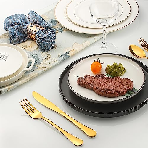 Gold Plated Flatware Set for 8, 40 Pieces