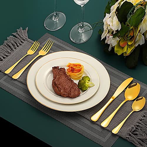 Gold Plated Flatware Set for 8, 40 Pieces