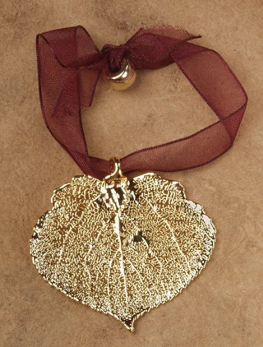 Leaf Ornament - Aspen, Gold Plated, Real Leaves