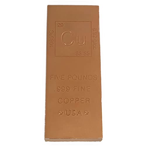 5 lb .999 Pure Copper Bullion with Element Design