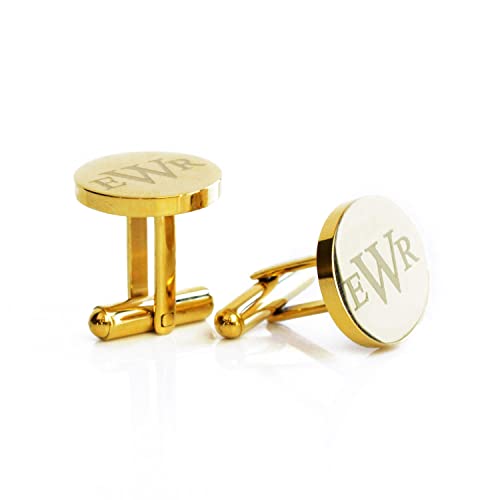 Gold Monogrammed Cufflinks for Him