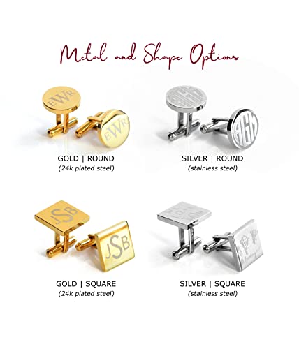 Gold Monogrammed Cufflinks for Him