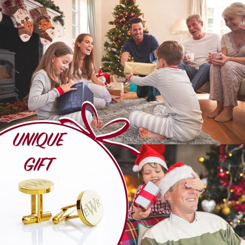 Gold Monogrammed Cufflinks for Him