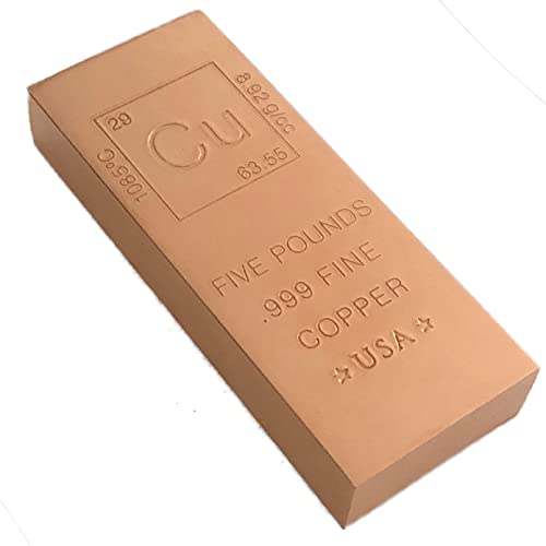 5 lb .999 Pure Copper Bullion with Element Design