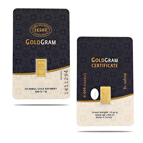 9999 Pure 1 Gram Gold Bullion Bar