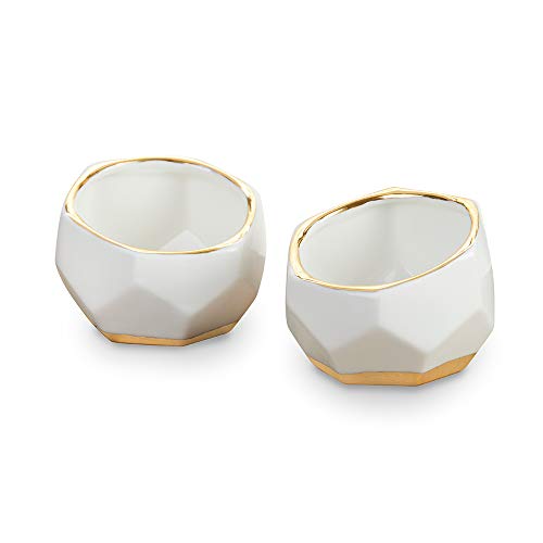 Geometric Ceramic Planters Set - White