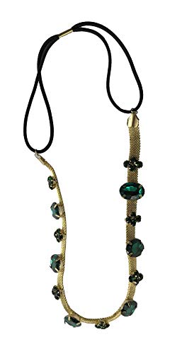 Green Crystal Gold Plated Headwrap Wedding Accessory