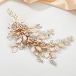 Rhinestone Bridal Hair Comb in Light Rose Gold