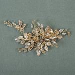 Rhinestone Bridal Hair Comb in Light Rose Gold