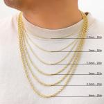 Laser Diamond Cut Rope Chain Necklace in 10K Yellow Gold