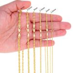 Laser Diamond Cut Rope Chain Necklace in 10K Yellow Gold