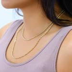 Laser Diamond Cut Rope Chain Necklace in 10K Yellow Gold