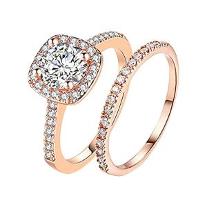ZYooh Women's Luxury Zircon Rings - Rose Gold