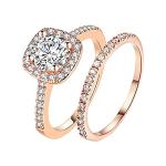 ZYooh Women's Luxury Zircon Rings - Rose Gold