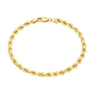 14K Yellow Gold Rope Chain Bracelet (Choose Size)