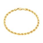 14K Yellow Gold Rope Chain Bracelet (Choose Size)