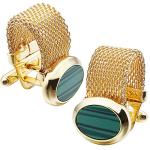 Shiny Gold Stone Cufflinks for Men