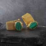 Shiny Gold Stone Cufflinks for Men