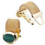 Shiny Gold Stone Cufflinks for Men