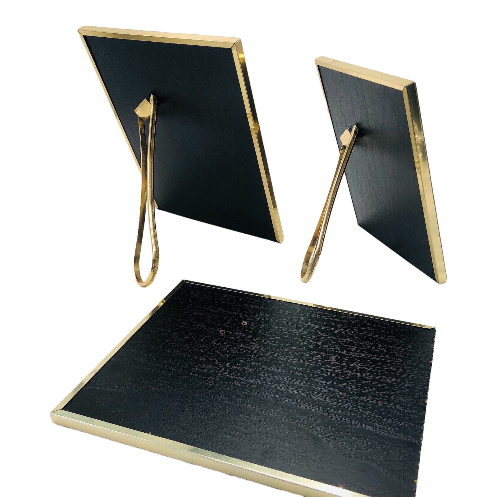 Italian Gilt Snake Print Photo Frames Trio