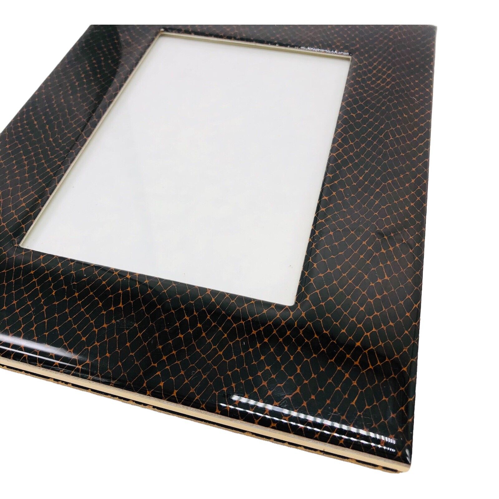 Italian Gilt Snake Print Photo Frames Trio