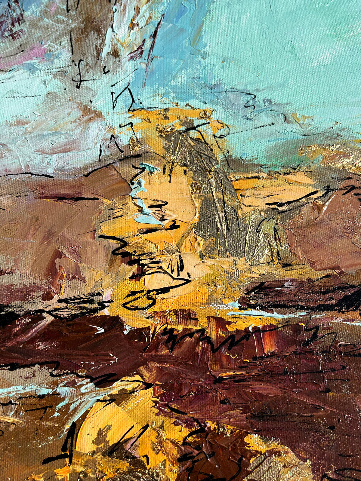 Gold Landscape Painting by Diana Mulder - 24