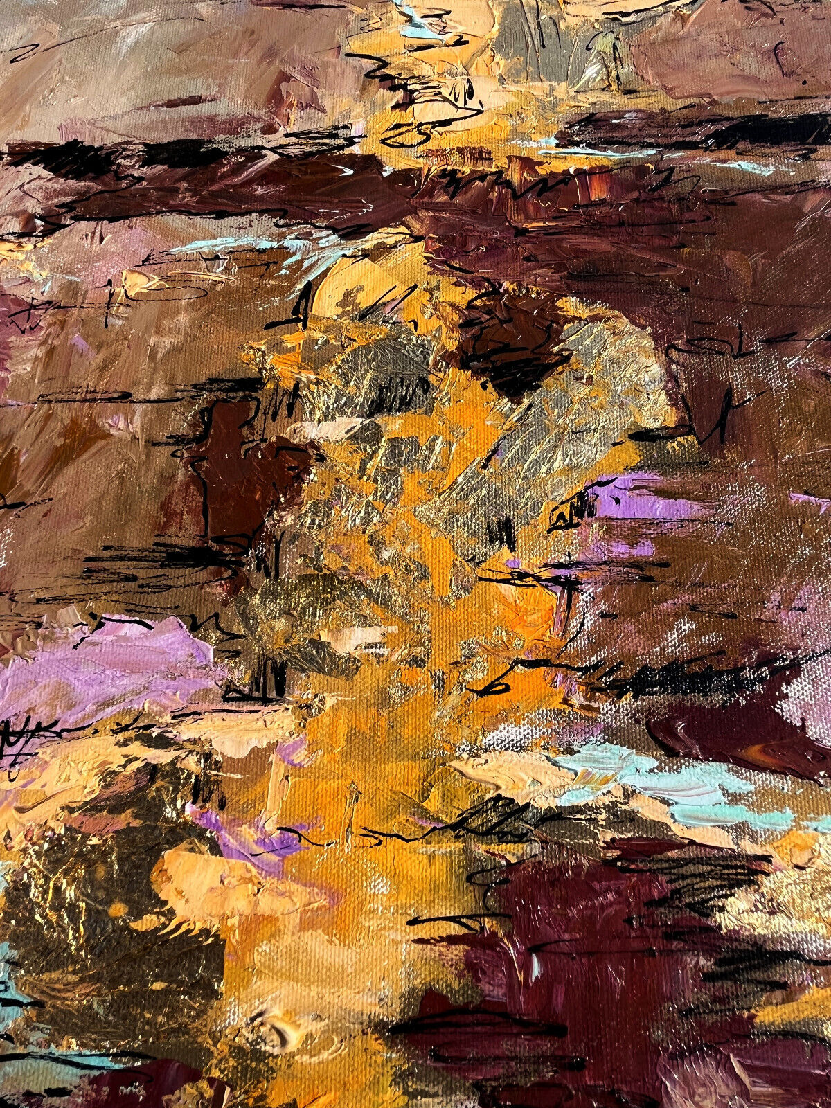 Gold Landscape Painting by Diana Mulder - 24