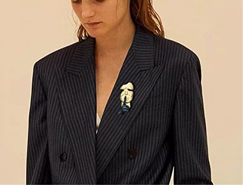 KAWADU Gold Mask Enamel Lapel Pin Silence is Gold Thinker Pin Badge Abstract Art Enamel Brooch Mask Pin Badge Gift Clothes Bag Pin Accessories