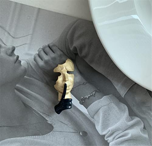 KAWADU Gold Mask Enamel Lapel Pin Silence is Gold Thinker Pin Badge Abstract Art Enamel Brooch Mask Pin Badge Gift Clothes Bag Pin Accessories