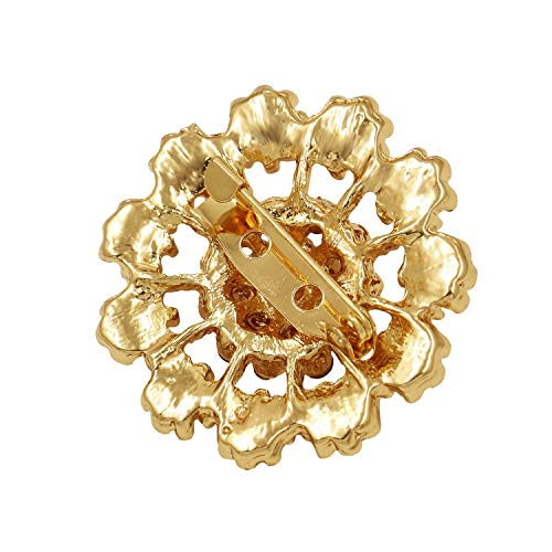 Crystal Rhinestone Flower Brooch Pins Set