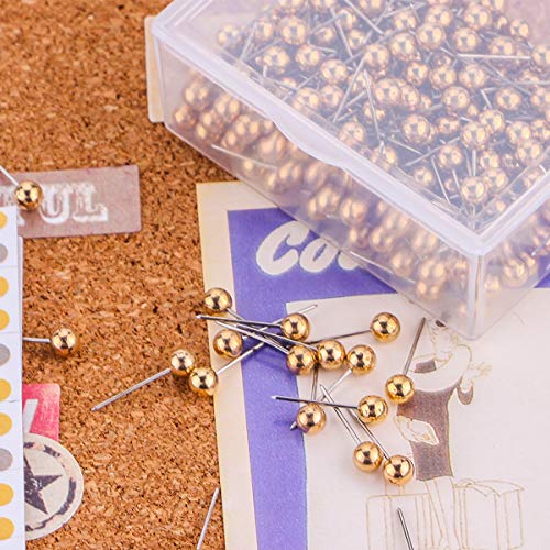 200-count Gold Map Tacks Push Pins