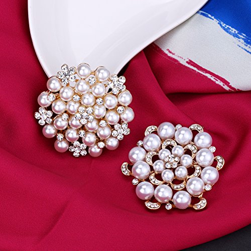 WeimanJewelry Crystal Rhinestone Brooch Pins (Gold)