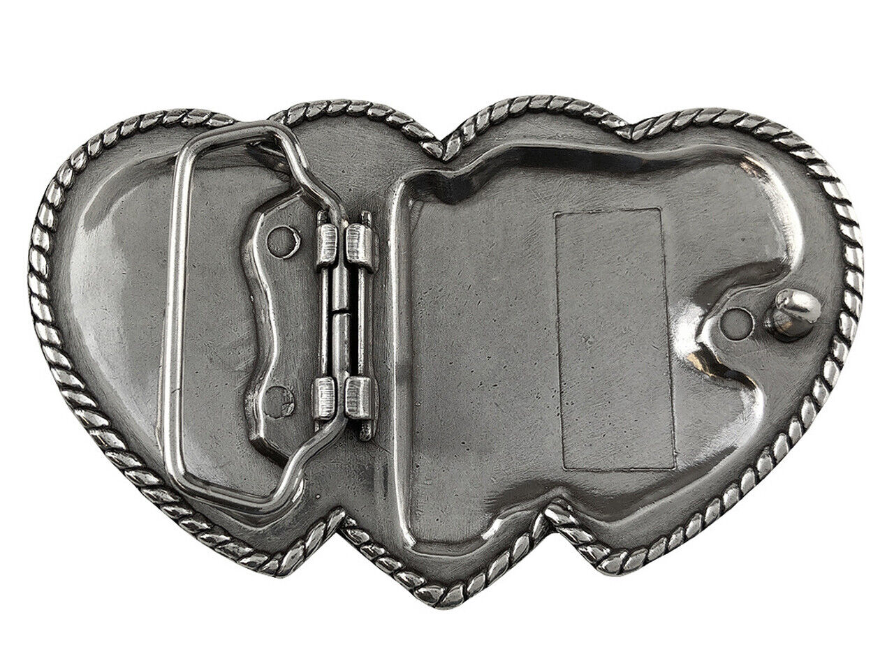 Triple Hearts Engraved Gold Belt Buckle