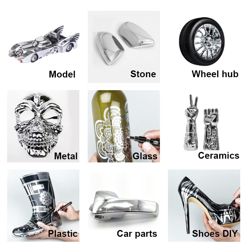 4PC Liquid Gold/Silver Paint Markers with Extra Nibs