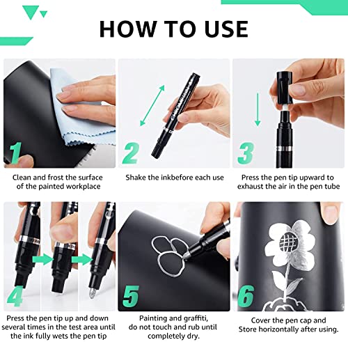 4PC Liquid Gold/Silver Paint Markers with Extra Nibs