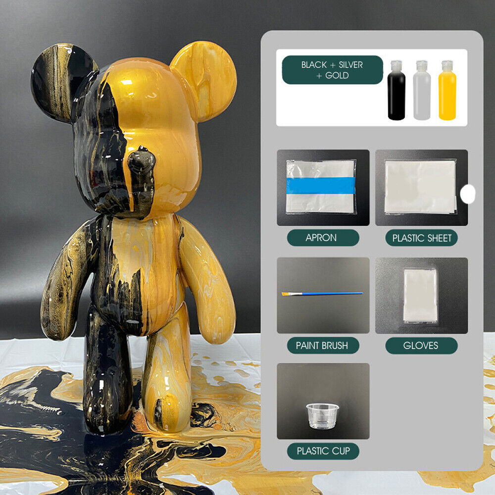 9" Non-Toxic Art & Craft Fluid Acrylic Paint Kit