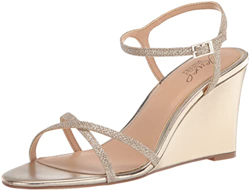 Gold Wedge Sandal by Jewel Badgley Mischka
