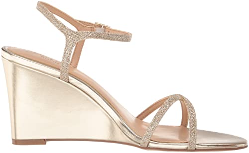 Gold Wedge Sandal by Jewel Badgley Mischka