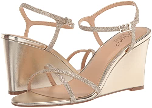 Gold Wedge Sandal by Jewel Badgley Mischka