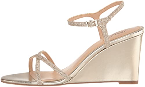 Gold Wedge Sandal by Jewel Badgley Mischka