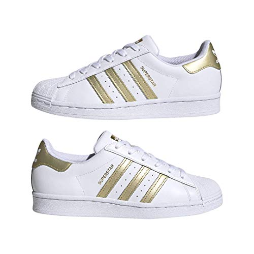 Gold Metallic adidas Superstar Sneakers - Women's