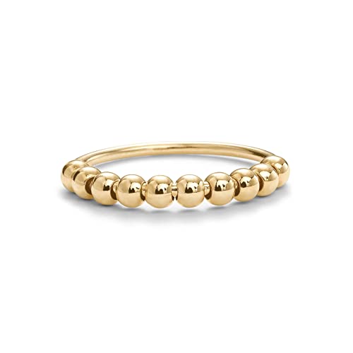 PAVOI Spinning Anxiety Ring (Beads, Yellow Gold, 9)