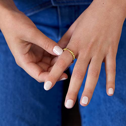 PAVOI Spinning Anxiety Ring (Beads, Yellow Gold, 9)