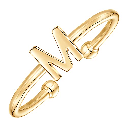 PAVOI Golden Initial Ring for Women